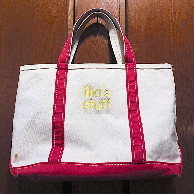 ビンテージ90's2000's○L.L.Bean刺繍入りキャンバストートバッグ