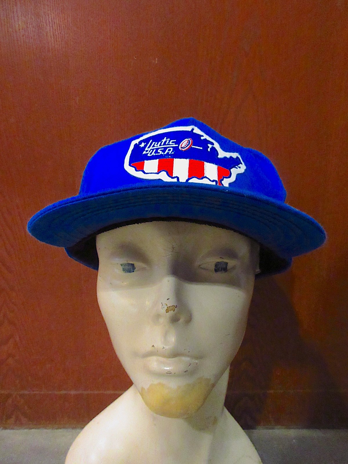 ビンテージ80's90's○ワッペン付き5パネルスナップバックメッシュ