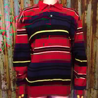 ビンテージ50's○LASLEY KNITTING Vネックレタードセーター○211219r3