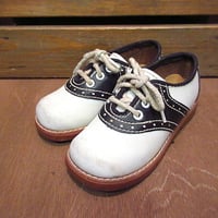 ビンテージ70’s●キッズツートーンサドルシューズsize 6 1/2●200605n4-k-dshs革靴レザーシューズコンビシューズUSA古靴子供