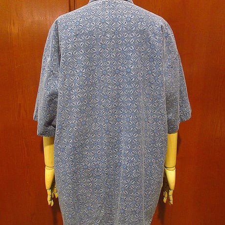 ビンテージ90's●QUIKSILVER総柄コットンボタンダウンシャツsize M●210723r3-m-sht-w28半袖クイックシルバーBDシャツサーフUSA製