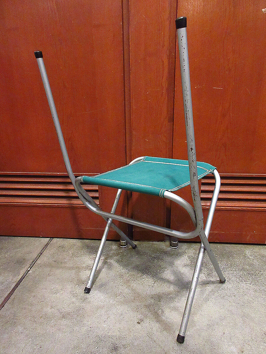 ビンテージ~70's○CAL-DAKアウトドアフォールディングチェア緑B