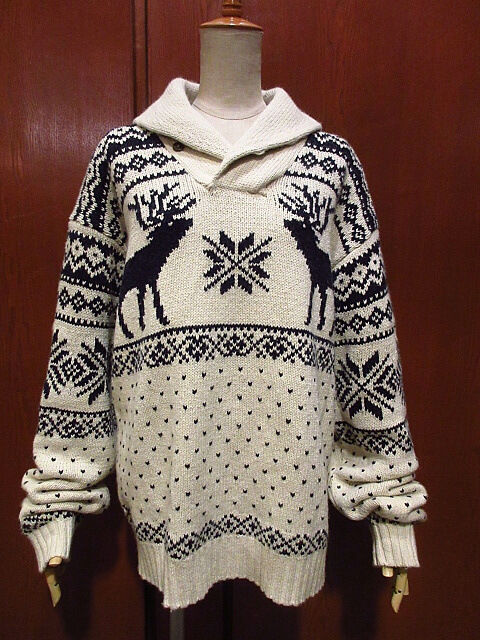 Polo by Ralph Lauren ベージュ カウチンセーター Polo by Ralph Laurenトナカイショールカラーカウチンセーター
