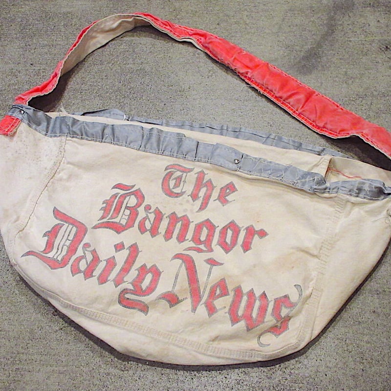 ビンテージ○The Bangor Daily Newsキャンバスニュースペーパーバッグ