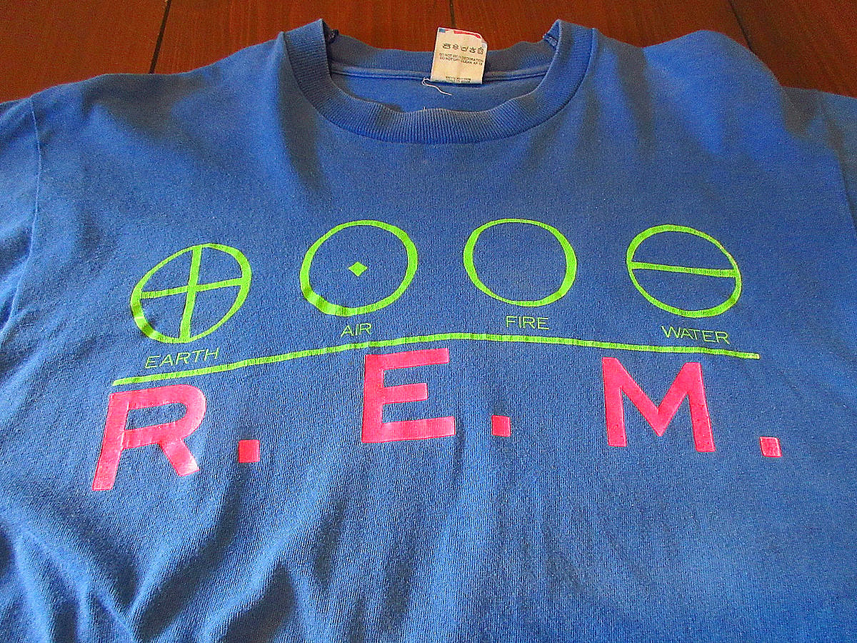 80s R.E.M. バンドTシャツ USA製 L ヴィンテージ 青 ビンテージ80's○R.E.M. METALプリントTシャツ青size L○240908j3-