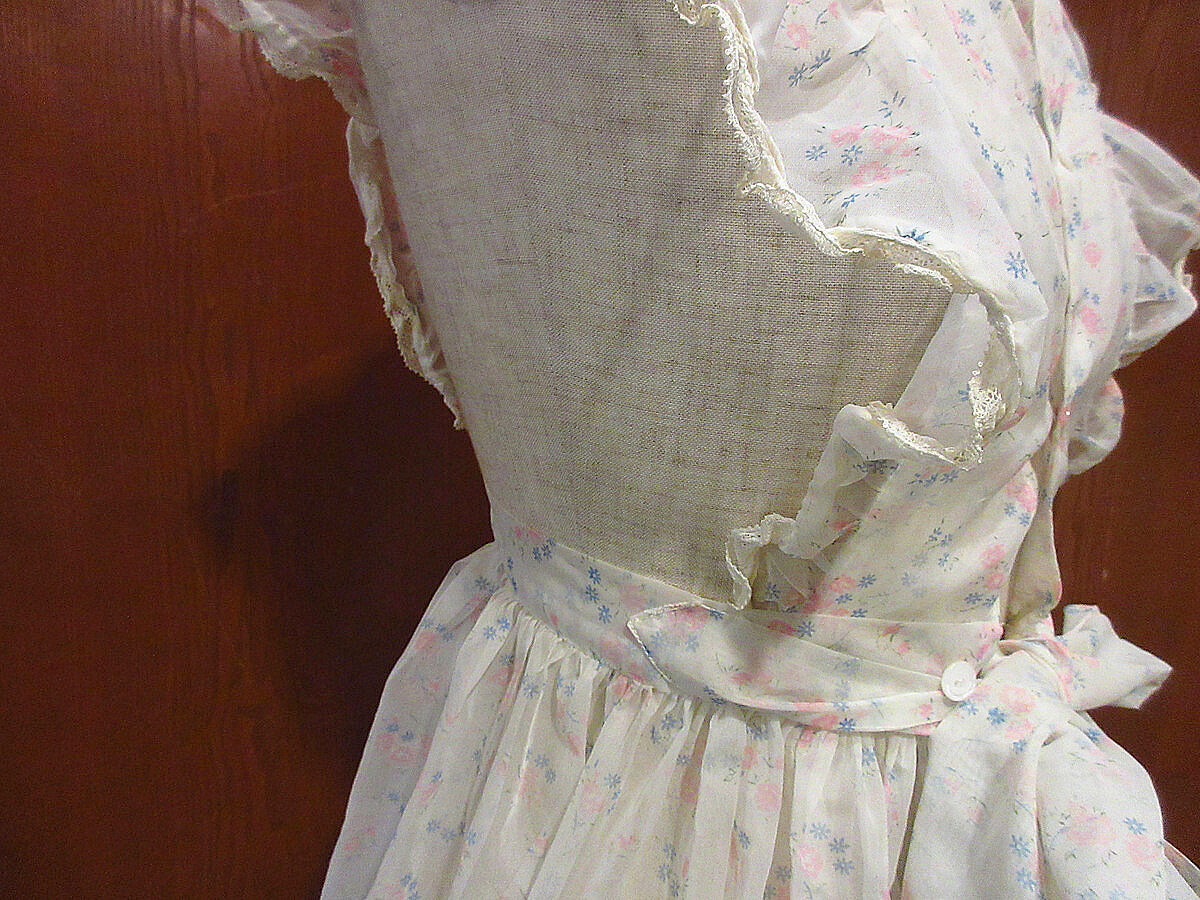 ビンテージ~40's○レディース花柄シースルーエプロン○210512s1