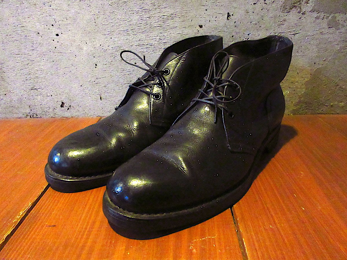 ビンテージ○レザーチャッカブーツ黒○260127j4-m-bt-28cm古着靴革靴