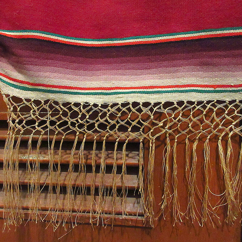 ビンテージ40's50's○メキシカンラグ 約178cm×約85cm○220209i8-rug