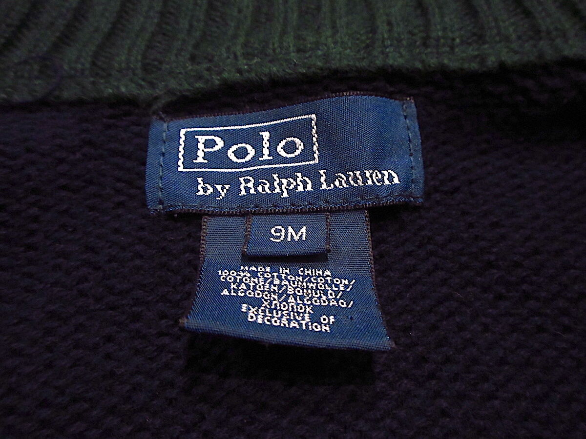 ビンテージ○Polo Ralph Laurenキッズジップアップカーディガンsize 9M