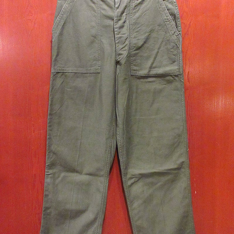 ビンテージ60's○U.S.ARMYボタンフライコットンサテンベイカーパンツ