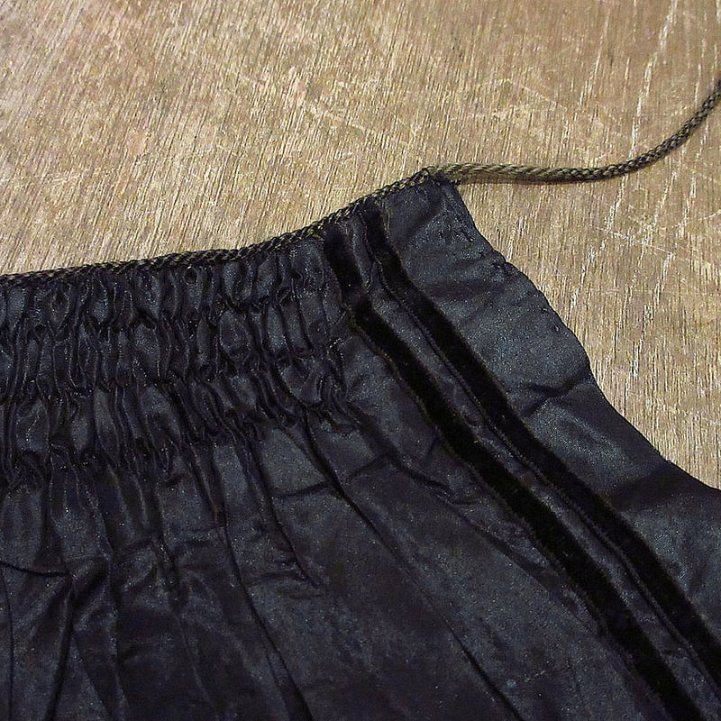 ビンテージ~1900's○シルクエプロン黒○231126i1-aprブラック無地