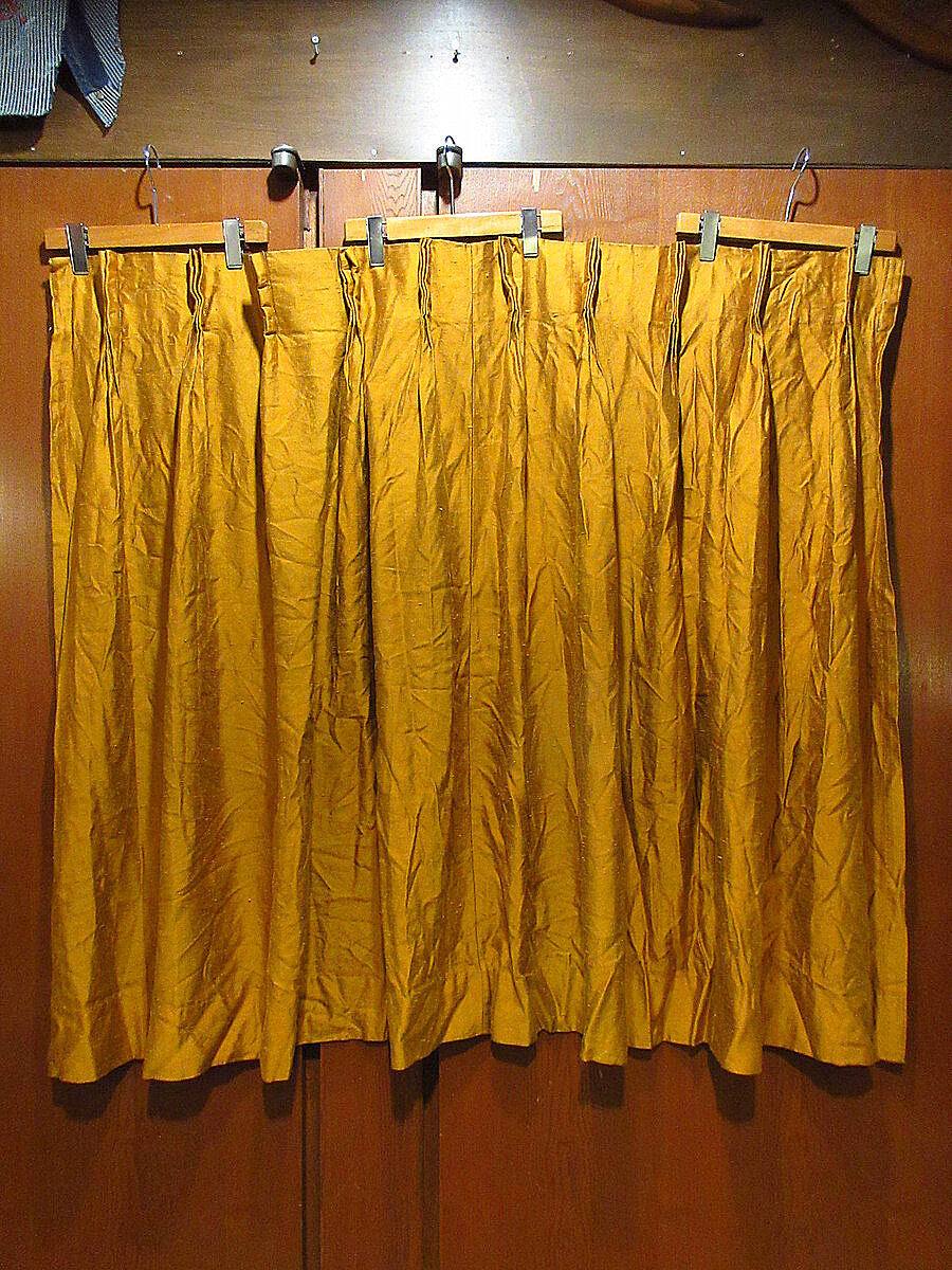 ビンテージ~70's○ネップ織りカーテン2点セット○220905i9-fbr 60s1960s