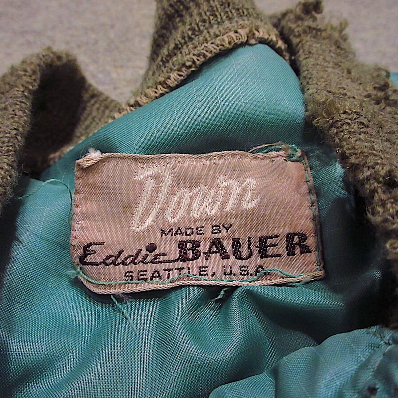 ビンテージ50's○Eddie Bauerキルティングダウンジャケット緑