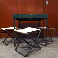 ビンテージ50's60's●Colemanフォールディングテーブル&チェア4点セット●240426m1-otdeqpコールマンアウトドアキャンプ雑貨
