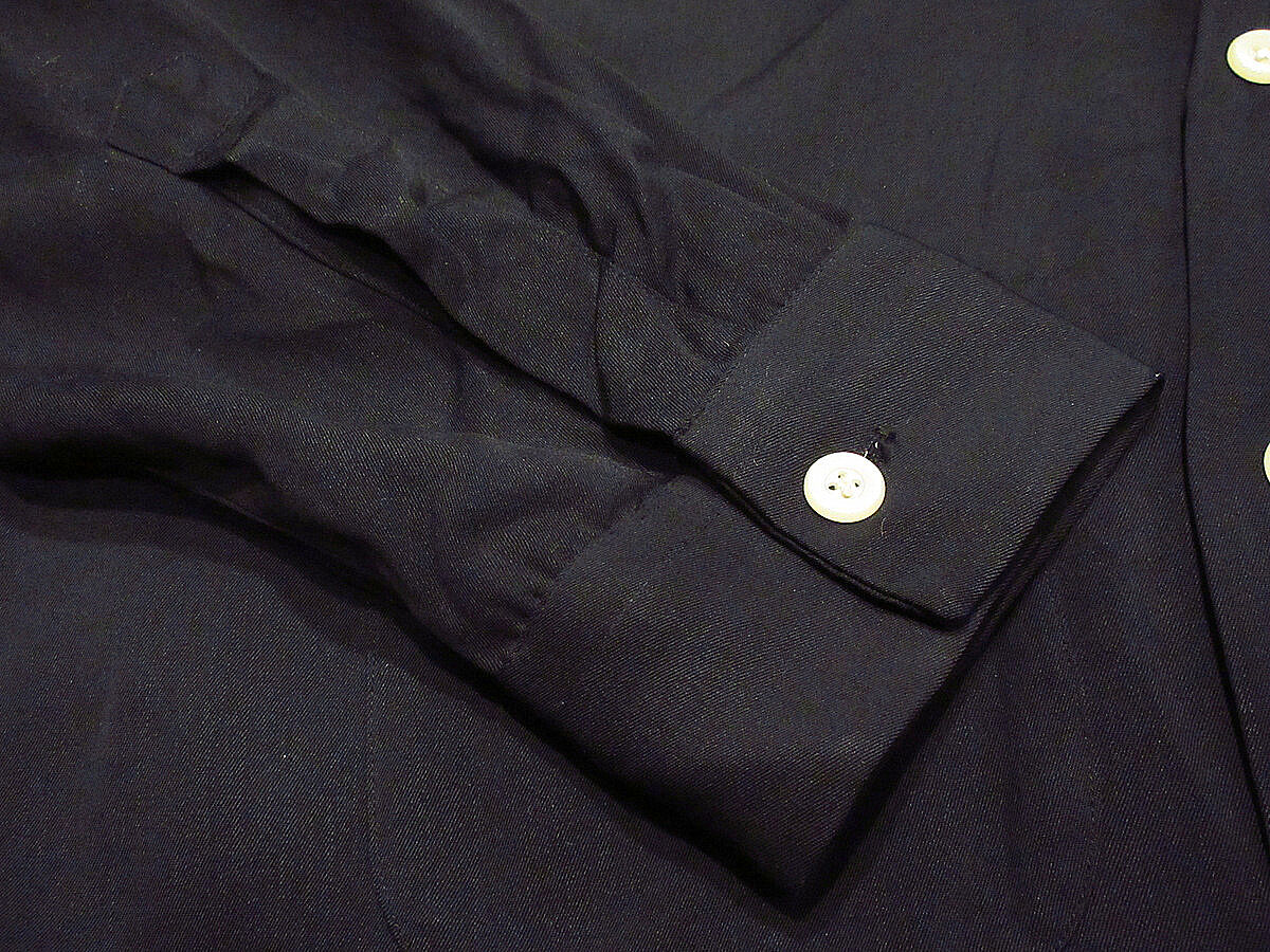 ビンテージ50's○MARK TWAINレーヨンループカラーシャツ黒size M