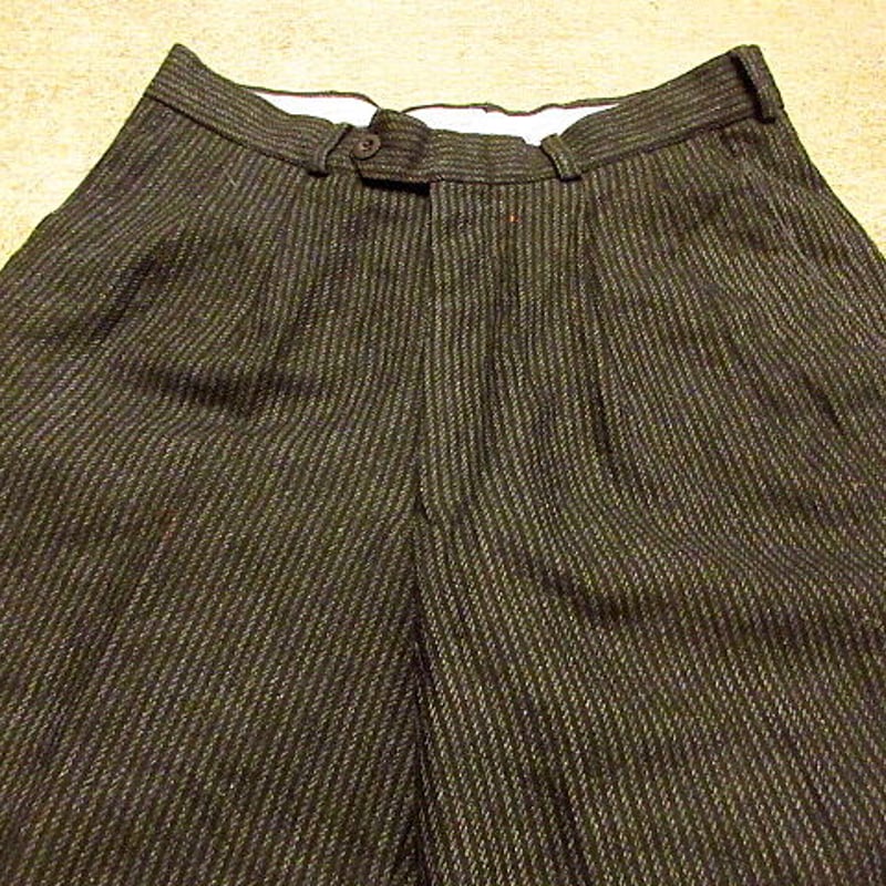 ビンテージ80's90's○YVES SAINT LAURENT ストライプウールスラックス