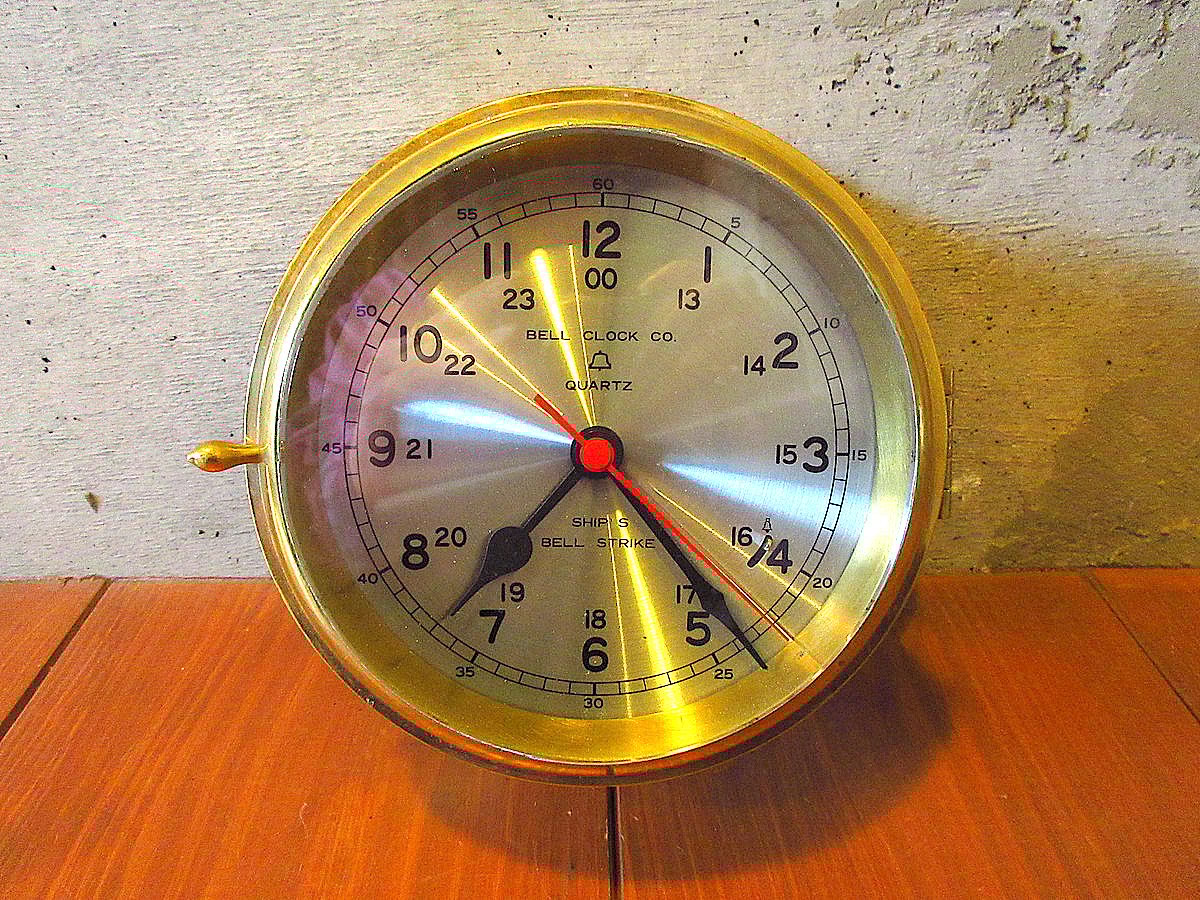 ビンテージ○BALL CLOCK CO.ブラスシップスクロック○240109k7 ビンテージ○BALL CLOCK CO.ブラスシップスクロック○240109k7