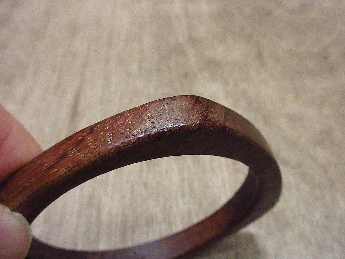 ウッドバングル　木製　ブレスレット ビンテージ○ウッドブレスレット○240205i5-bng茶ブラウン木製ヒッピー