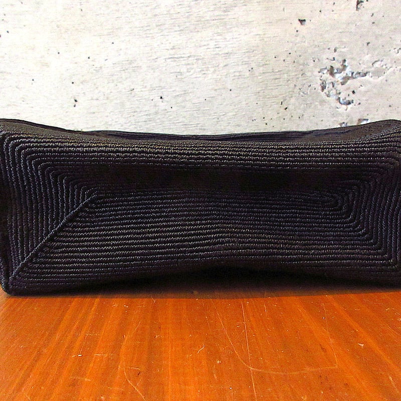 ビンテージ40's○コードハンドバッグ黒○240713k2-bag-hnd 1940s ビンテージ40's○コードハンドバッグ黒○240713k2-bag-hnd 1940s