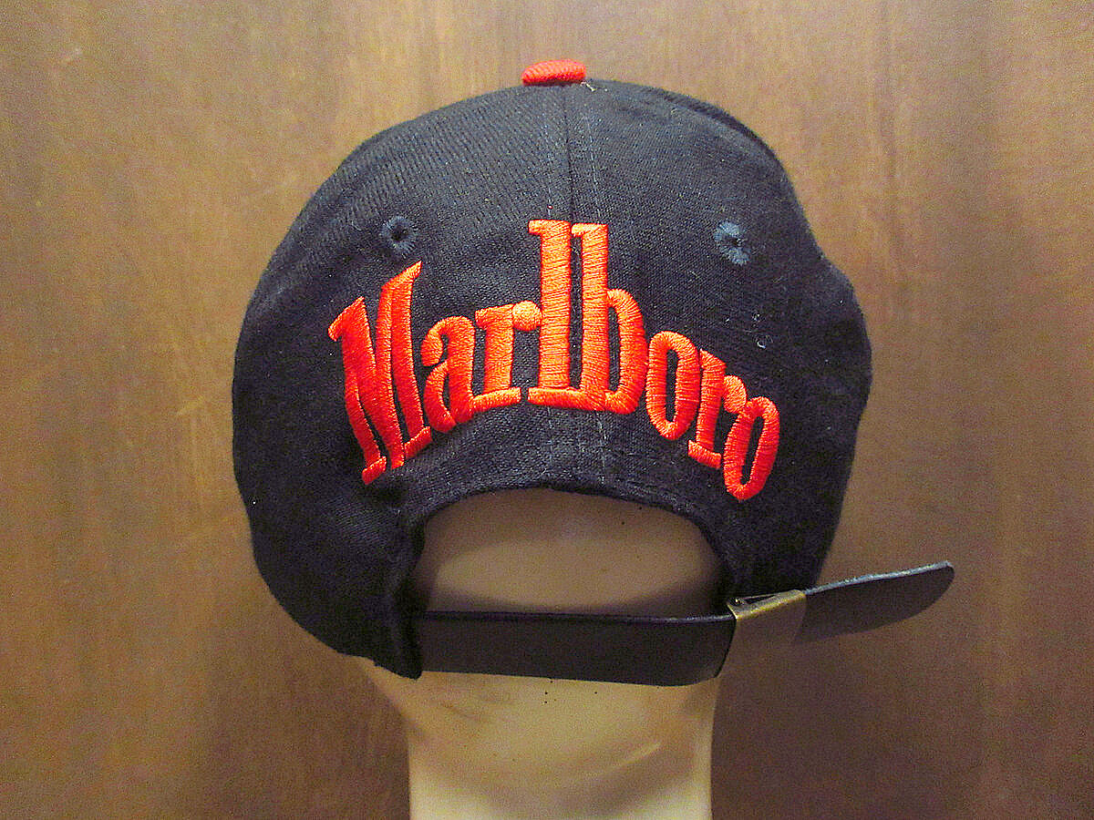 US】 Marlboro マルボロ 6パネルキャップ 刺繍 企業 ブルーwellknown ...