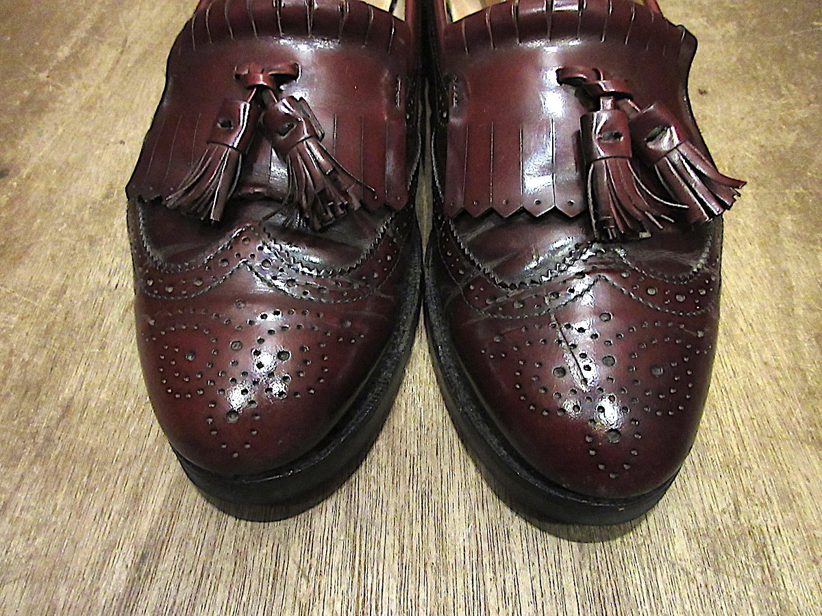 80S BOSTONIAN CLASSICS タッセルローファー ブラウン ビンテージ○BOSTONIANレザータッセルローファー赤茶size 10 1/2D/B