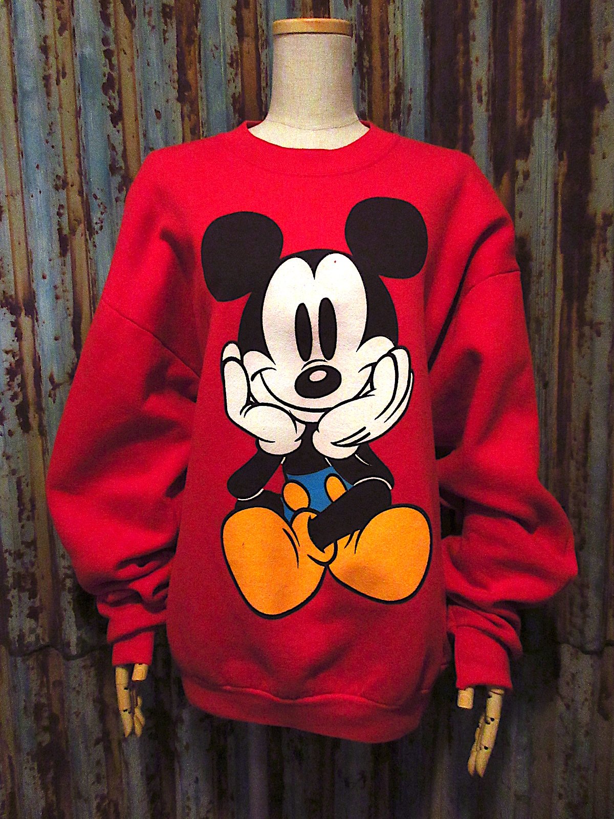 ビンテージ90's○ミッキーマウススウェット赤size XL○251202j6-m-sws