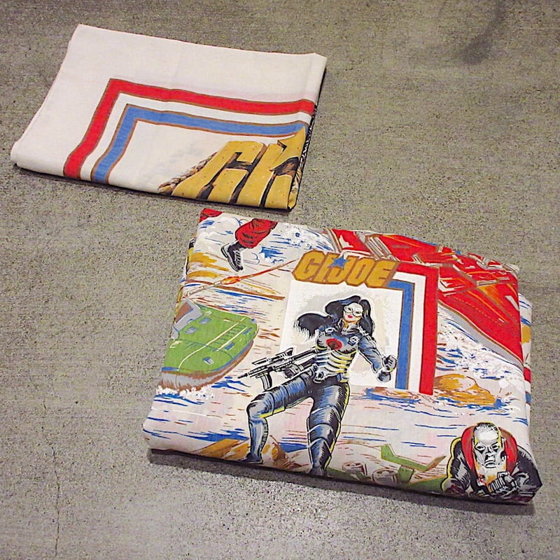 ビンテージ80's○G.I.JOE総柄ベッドカバー&ピローケース