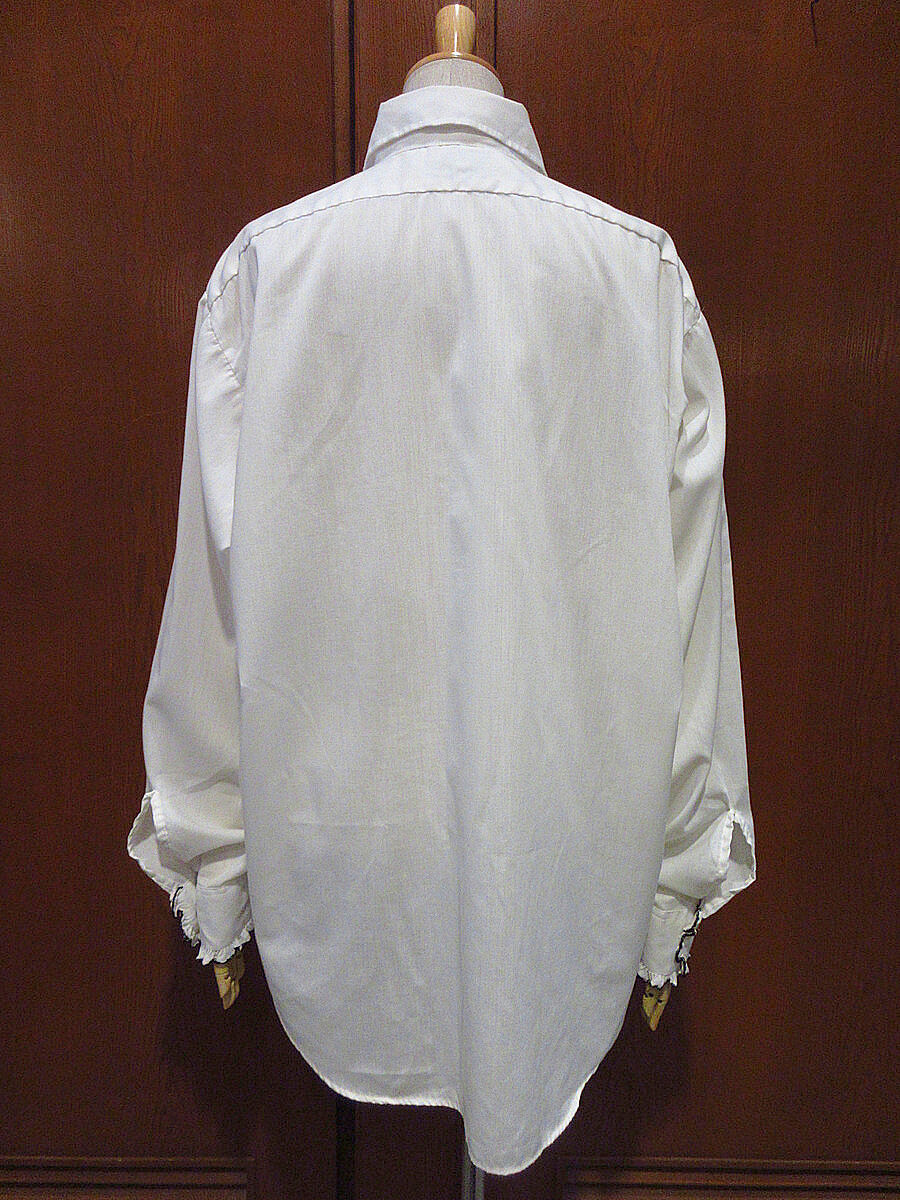 ビンテージ70's○Lion of Troyフリルドレスシャツ白size L○230505i4...