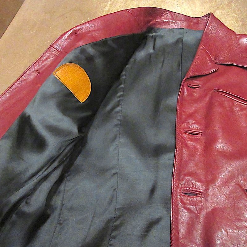 ビンテージ70's○GLASS WATERレザージャケット小豆色○250326z2-m-jk-