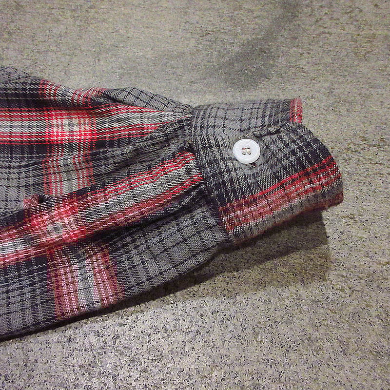 ビンテージ70's○BIG MACチェック長袖ヘビーネルシャツsize L