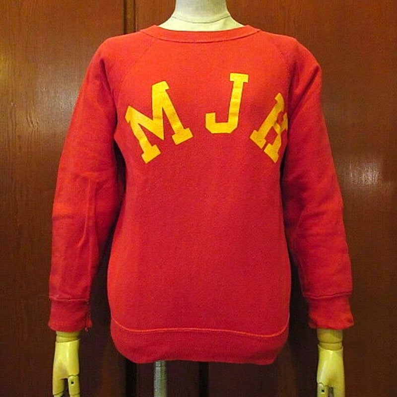 ビンテージ70's○ChampionバータグMJHラグランスウェット赤size