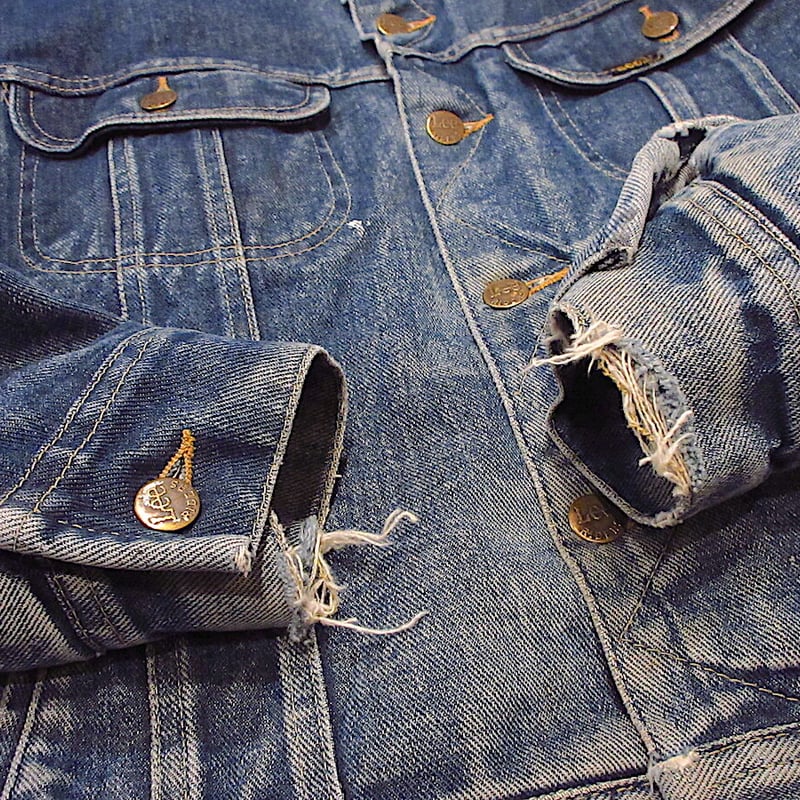 ビンテージ80's○Lee Storm Rider裏地ブランケットデニムジャケット