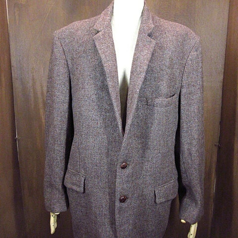 ハリスツイード　テーラードジャケット　古着 ビンテージ70's○Harris Tweed 2Bツイードテーラードジャケット