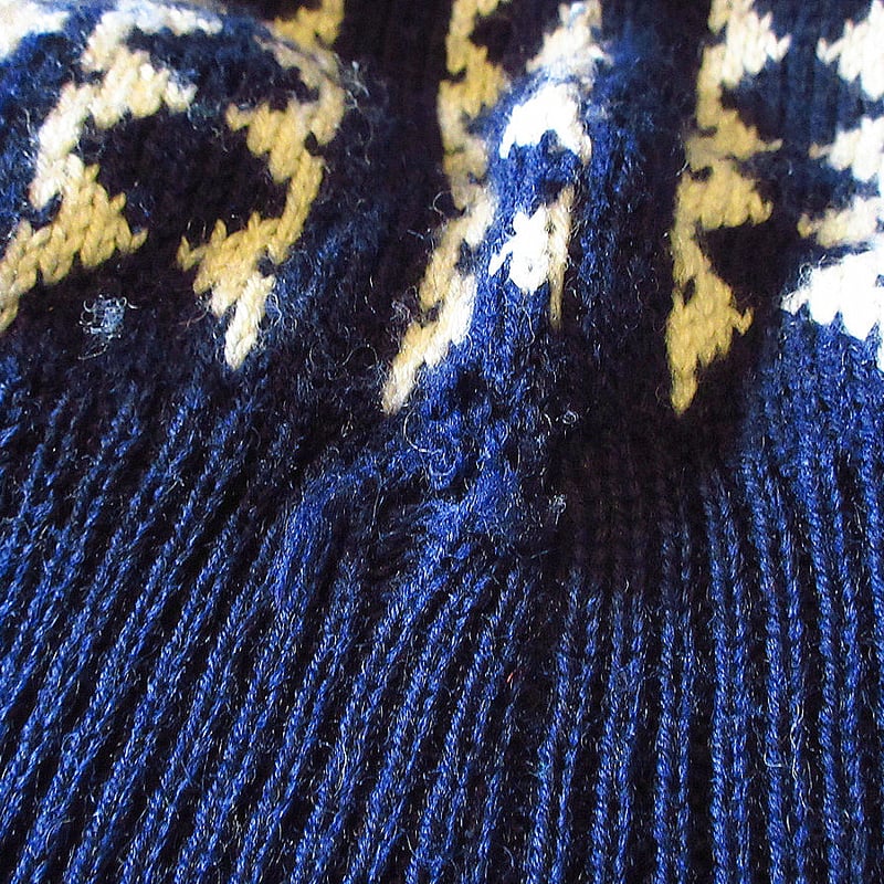 ビンテージ○DALE of NORWAY総柄セーター紺×白×赤size M○250108j3-