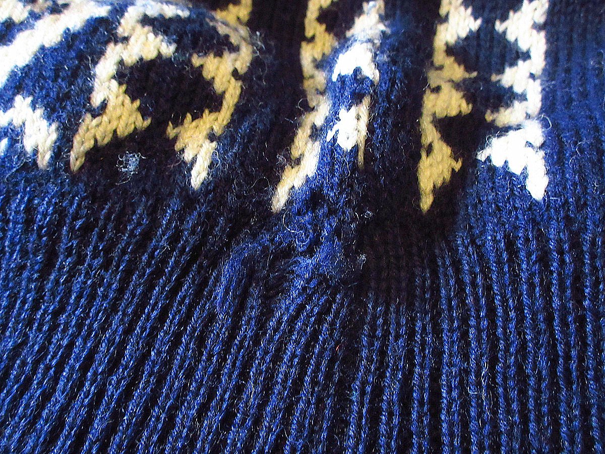 ビンテージ○DALE of NORWAY総柄セーター紺×白×赤size M○250108j3-