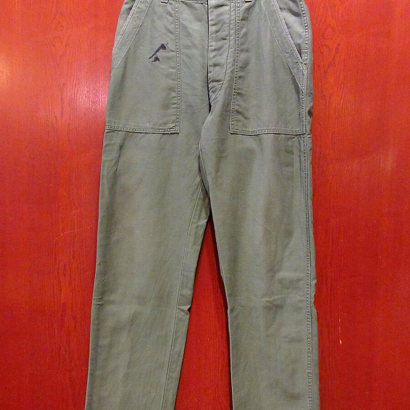 ビンテージ60's○U.S.ARMY ボタンフライコットンサテンベイカーパンツ