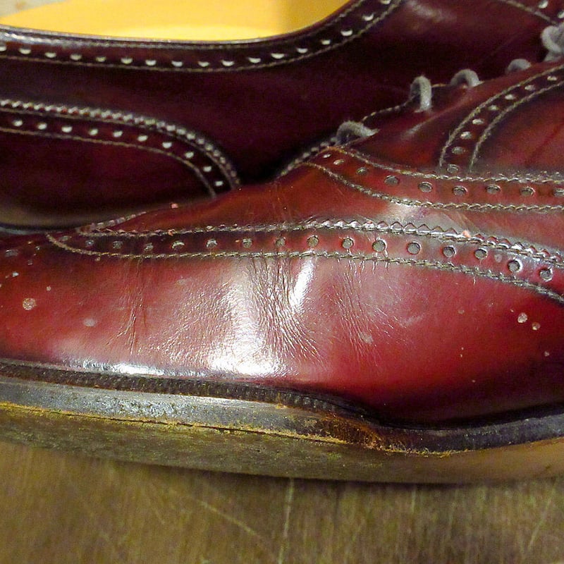 MADE IN ITALY FERRAGAMO ウイングチップシューズ赤茶 Size 9D○2