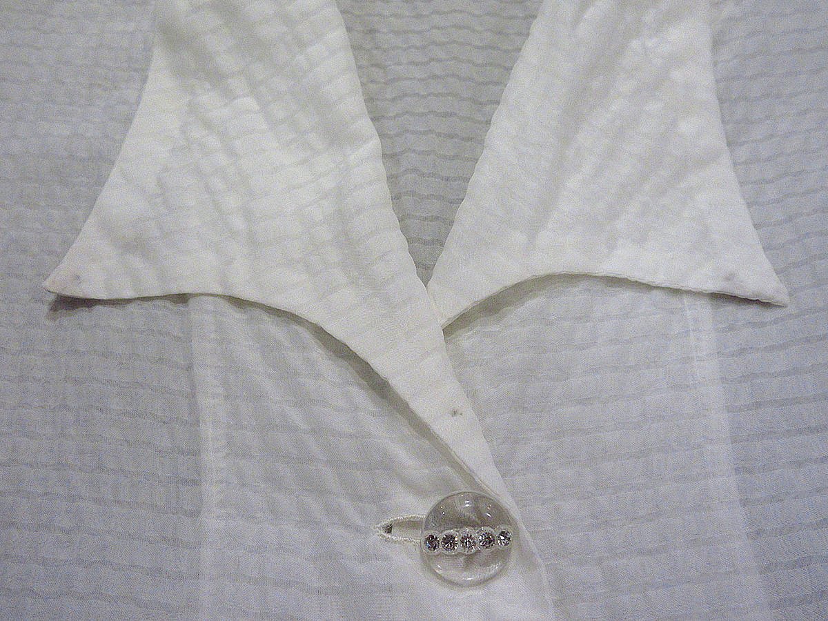 ビンテージ50's○レディースイタリアンカラーシアサッカーシースルー