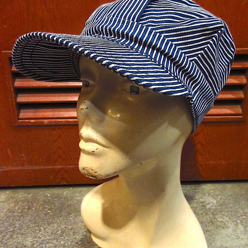 ビンテージ70's○ヒッコリーストライプワークキャップsize 6 7/8
