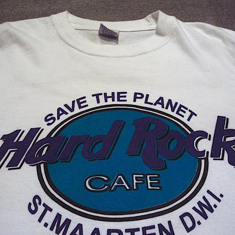 ビンテージ90’s●Hard Rock CAFE ST.MAARTEN D.W.I.プリントTシャツ白size XL●231121m1-m-tsh-otハードロックカフェメンズ古着