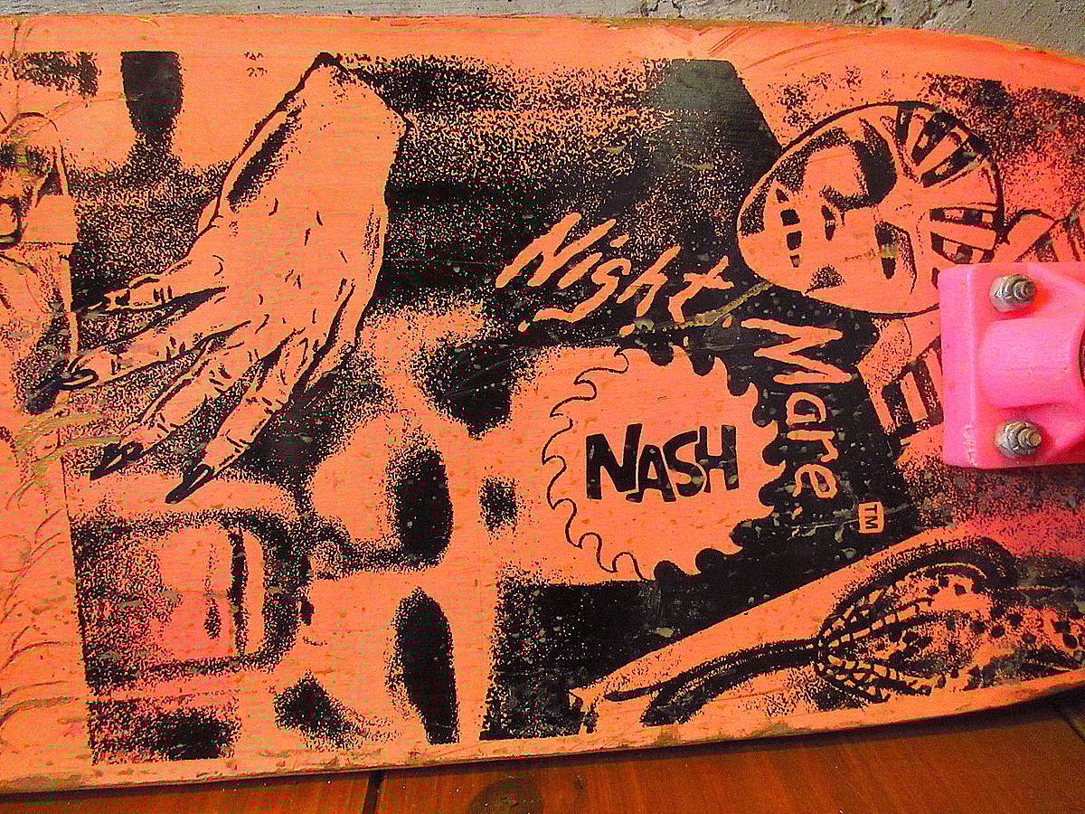 超希少　nash ヴィンテージ　クリア　アクリル　スケボー ビンテージ80's○NASH Night Moreスケートボードジャンク