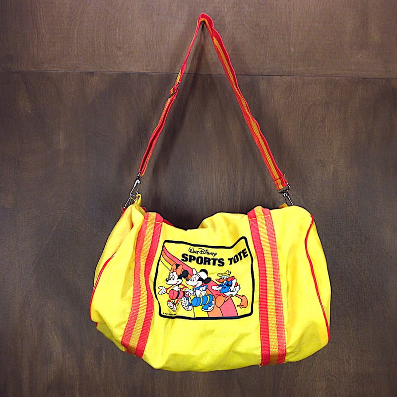 コンバース80sボストンバッグ　ヴィンテージ　イエロー　ビンテージ ビンテージ80's○DEADSTOCK? WALT DISNEYナイロンボストンバッグ黄×オレ