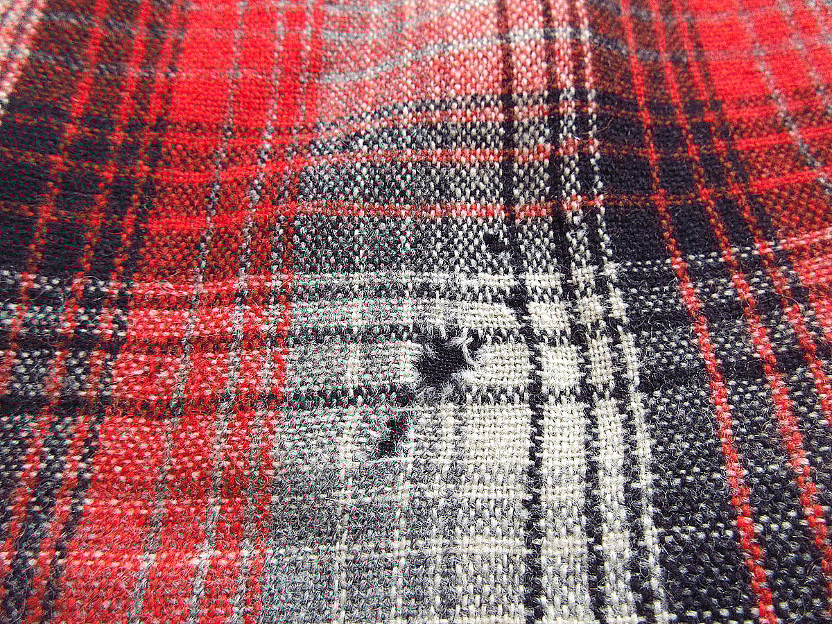 ビンテージ40's50's○Jim Penneyチェックウールオープンカラーシャツ