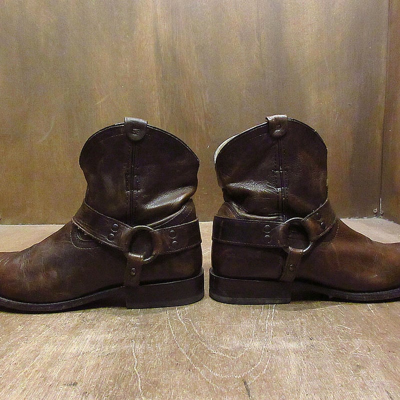 ビンテージ○FRYEショートリングブーツ茶9B○220104i2-m-bt-26cm