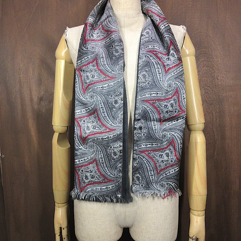 ビンテージ○総柄シルクストール○251227n4-scfペイズリースカーフ