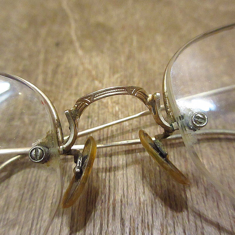 ヴィンテージ メガネ 金張り 12KGF アンティーク ケース付き M96 VOC426 50mm 1/20 12KGF 金張り メガネフレーム ブローライン