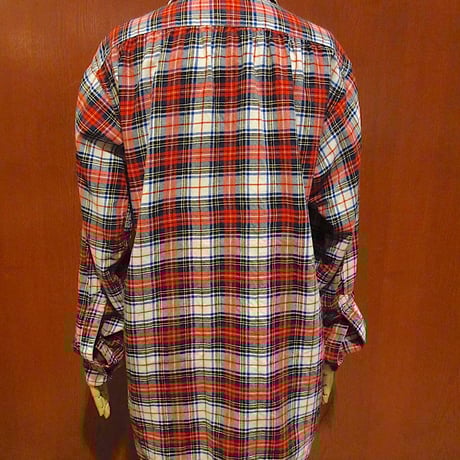 ビンテージ60's●TOOKEチェックループカラーシャツsize M●221007r5-m-lssh-lp古着トップス長袖シャツ開襟シャツ1960s