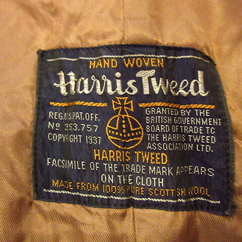 ビンテージ40's○Harris Tweedツイードチェスターコート○201104s1-m-c