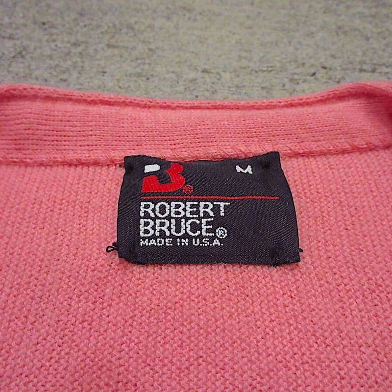 ビンテージ70's80's○ROBERT BRUCEカーディガンサーモンピンク