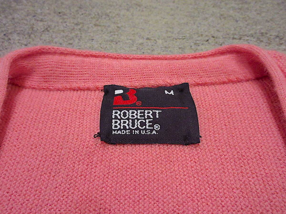 昴様【70s USA製】ROBERT BRUCE ニット アクリル グリーン L】【80年代】Robert Bruce ロバートブルース USA製 アクリル